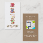 水の色の食品ロゴレストランマップ 名刺 (正面/裏面)