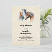 水の色の馬のボホ赤ん絵を描坊のシャワー滴下 招待状 (スタンド正面)