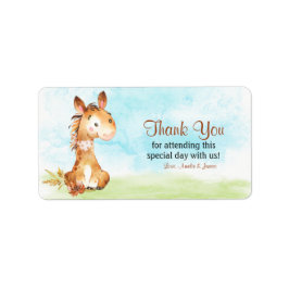 水の色の馬の赤ちゃんシャワー農場ありがとう ラベル