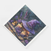 水の色の魔女の帽子とデコページの花模様 (コーナー)