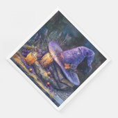 水の色の魔女の帽子とデコページの花模様 (コーナー)