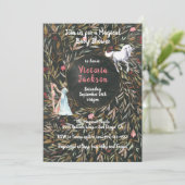 水の色の魔法のおとぎ話ユニコーン赤ちゃんシャワー 招待状 (スタンド正面)