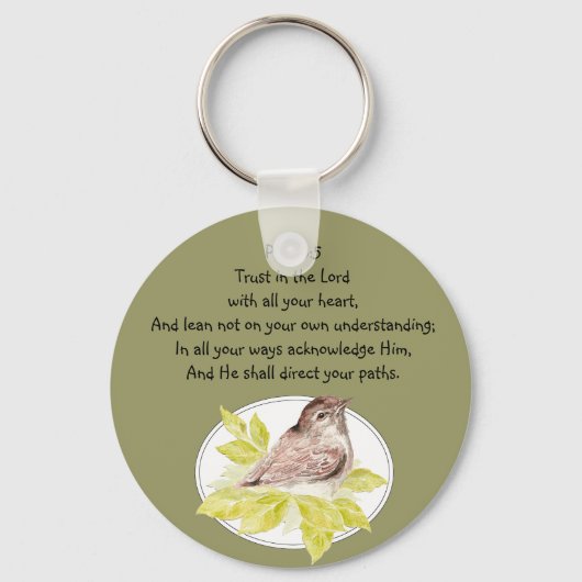 水の色の鳥と主の聖なる書物、 経典に信頼 キーホルダー (正面)