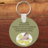 水の色の鳥と主の聖なる書物、 経典に信頼 キーホルダー (正面)