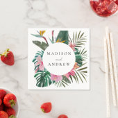 水の色の鳥パラダイスリース結婚ズ スタンダードカクテルナプキン (インサイチュ)