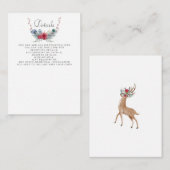 水の色の鹿のフローラアントラーパイン冬の結婚式 エンクロージャーカード (正面/裏面)