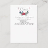 水の色の鹿のフローラアントラーパイン冬の結婚式 エンクロージャーカード (正面)