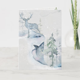 水の色の鹿オンザクリフ カード