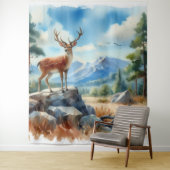 水の色の鹿自然 タペストリー (インサイチュ)