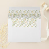 水の色の黄色のベビーチクパターン赤ちゃんシャワー 招待状