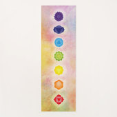 水の色の7つのチャクラ記号 ヨガマット (正面)