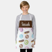 水の色のeclairsドーナツおもしろいWhimiscal Sweet エプロン (着用した状態)