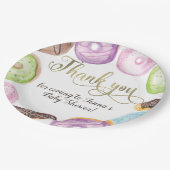 水の色のeclairsドーナツおもしろいWhimiscal Sweet ペーパープレート (アングル)