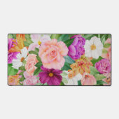 水の色はっきりしたフローラガーデンパープルピンクローズ デスクマット (正面)