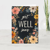 水の色はっきりした花模様ウェルすぐにカスタム カード (正面)