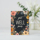 水の色はっきりした花模様ウェルすぐにカスタム ポストカード (スタンド正面)