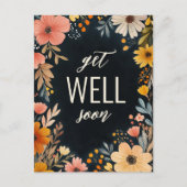 水の色はっきりした花模様ウェルすぐにカスタム ポストカード (正面)