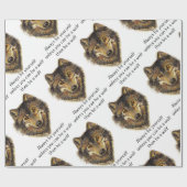 水の色は常に自分のウルフアニマルアートになる ラッピングペーパー (フラット)