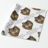 水の色は常に自分のウルフアニマルアートになる ラッピングペーパー (アンロールド)