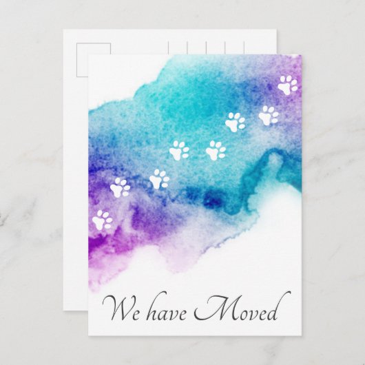 水の色は新しいアドレスの移動の発表を歩く ポストカード (正面/裏面)