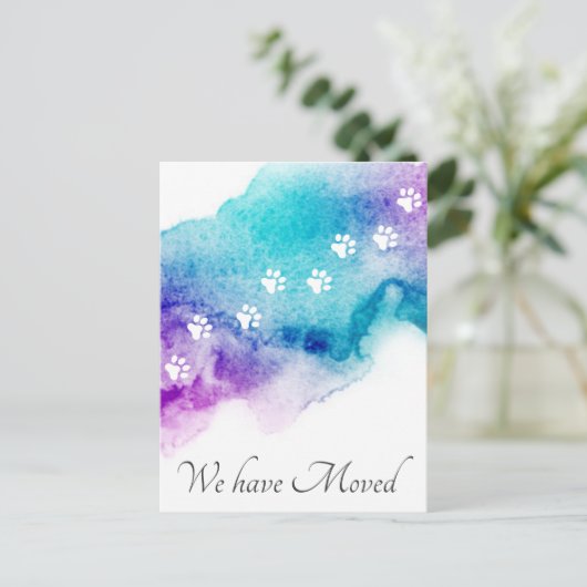  水の色は新しいアドレスの移動の発表を歩く ポストカード (スタンド正面)