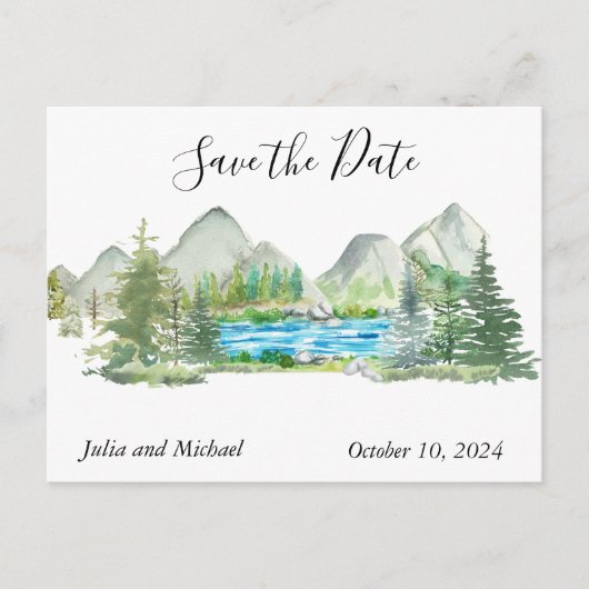 水の色は日付の山の森林川を保存 案内ポストカード (正面)