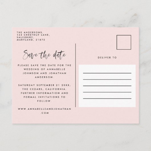 水の色は日付を保存 案内ポストカード (裏面)