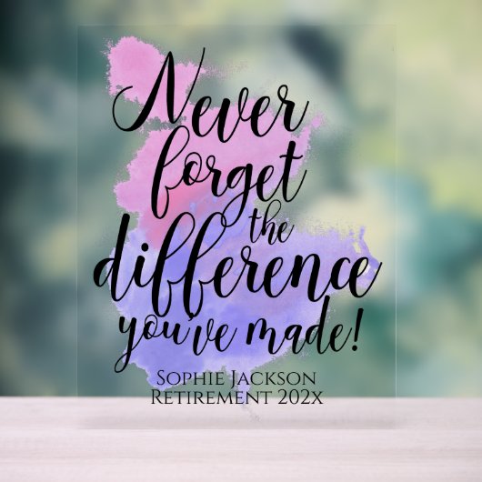 水の色は決忘れして差の退職 アクリルサイン (ニュートラル)