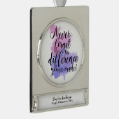 水の色は決忘れして差の退職 シルバープレートバナーオーナメント (右)