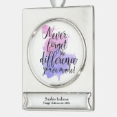 水の色は決忘れして差の退職 シルバープレートバナーオーナメント (左)