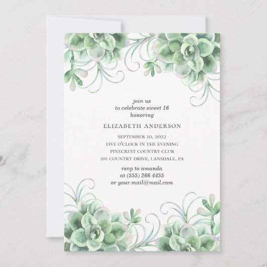 水の色は甘い16.サボテン 招待状 (正面)