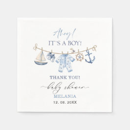 水の色は男の子のシャワーだ スタンダードカクテルナプキン