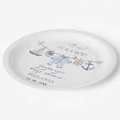 水の色は男の子のシャワーだ ペーパープレート (アングル)