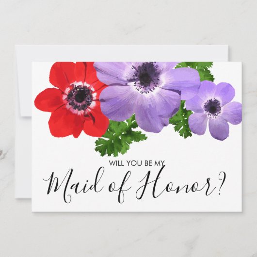水の色は私のメイド・オブ・オーナー(花嫁付き添い人)ブライドメイドカード 招待状 (正面)