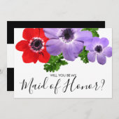 水の色は私のメイド・オブ・オーナー(花嫁付き添い人)ブライドメイドカード 招待状 (正面/裏面)