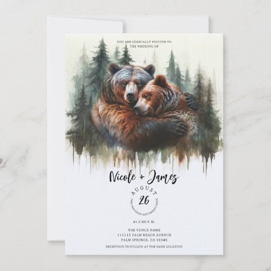 水の色は荒野素朴を支え結婚る 招待状 (正面)