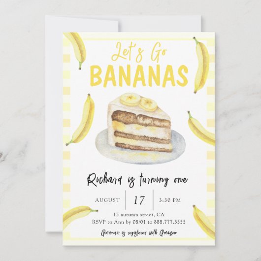 水の色は行くバナナスバースデーパーティー 招待状 (正面)