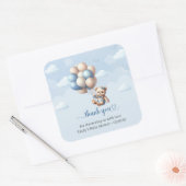 水の色は青いアイボリーバルーン赤ちゃんシャワー スクエアシール (封筒)