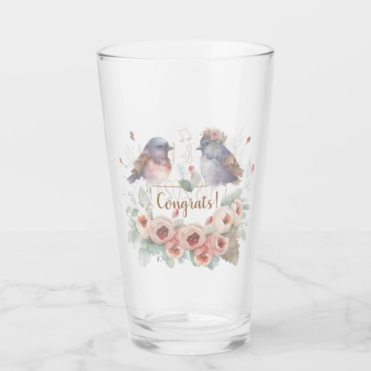 水の色は鳥を愛するバラ結婚for タンブラーグラス (正面)