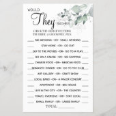 水の色は、彼らはむしろシャワーゲームカード チラシ (正面)