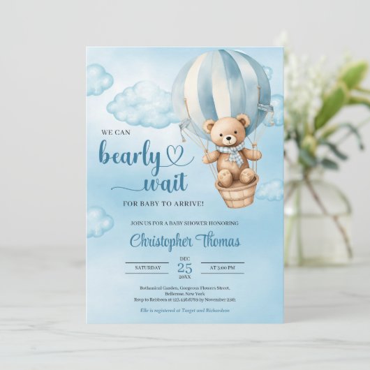 水の色は、我々はベビーが到着するのを待つことができる 招待状 (スタンド正面)