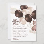 水の色は、我々は赤ちゃんシャワー少年を心待ちできる サンキューカード (正面)