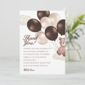 水の色は、我々は赤ちゃんシャワー少年を心待ちできる サンキューカード (スタンド正面)