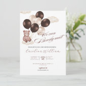 水の色は、我々は赤ちゃんシャワー少年を心待ちできる 招待状 (スタンド正面)