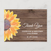 水の色ひまわりバーンドウッドありがとう ポストカード (正面)