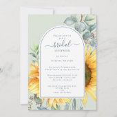 水の色ひまわりユーカリブライダルシャワーインビ 招待状 (正面)