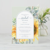 水の色ひまわりユーカリブライダルシャワーインビ 招待状 (スタンド正面)
