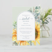 水の色ひまわりユーカリブライダルシャワーインビ 招待状 (スタンド正面)