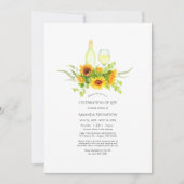 水の色ひまわりワインお祝いイン 招待状 (正面)