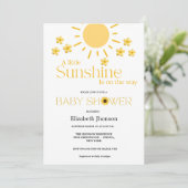 水の色ひまわり私たちの小さな赤ちゃんシャワー 案内状 (スタンド正面)